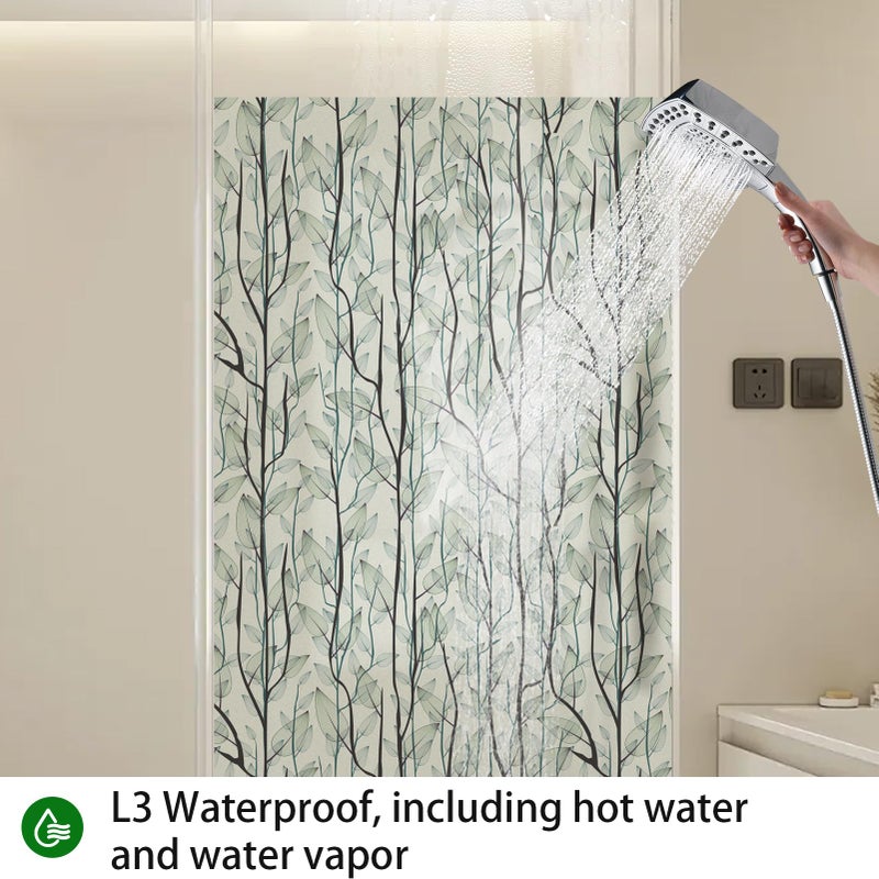 DKTIE Window Film Privacy with Installation Tools, Decorative Stained Glass Window Clings for Home, Static Cling Window Sticker for Front Door, Bathroom, Glass Door (Dark Green, 35.4'' x 78.7'') - Image 4